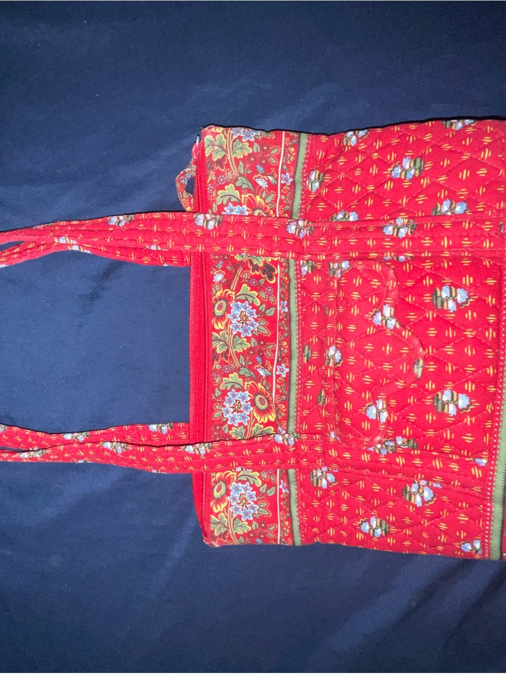 Vera Bradley Red Quilted Floral-Accent Shoulder Bag